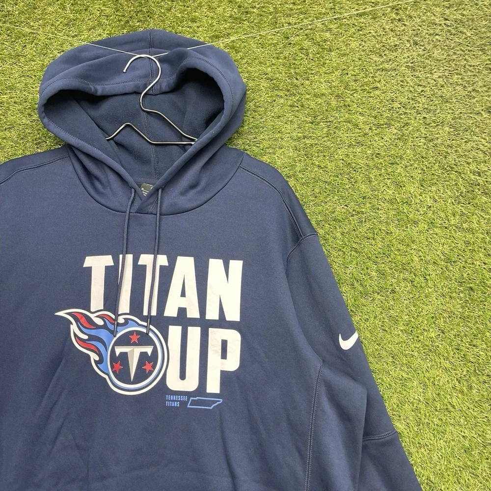 Nike Tennessee Titans Hoodie Mens XL Navy Therma Fit Sweatshirt Sports NWT